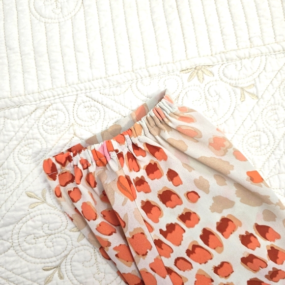 Cabi Go-To Top Women's Small Button Down Animal Print Orange Cream Lightweight - Picture 9 of 10